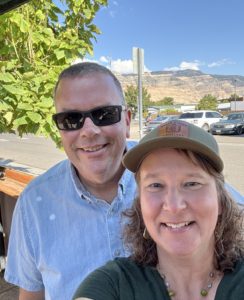 Michelle and Paul Aspelin at Peach Street Distillery in Palisade, CO