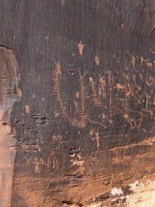 Petroglyphs on Wall Street in Moab, Utah