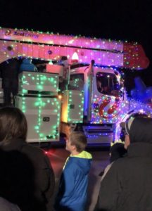 Parade of Lights in Fruita CO - Xcel Energy truck covered in lights