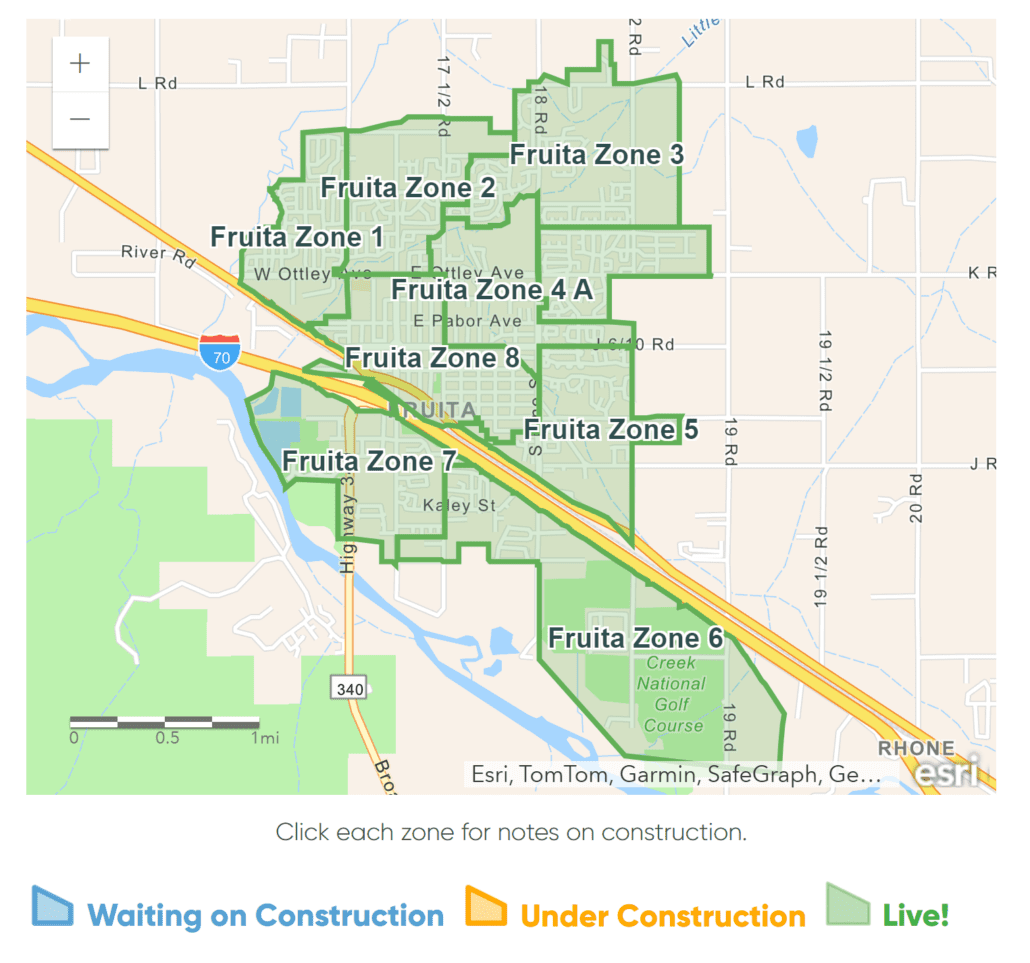 Fruita Internet Service Map