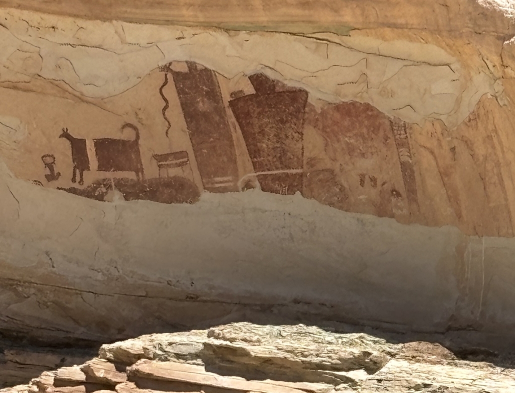 pictograph paintings by the ancients of animals and humans