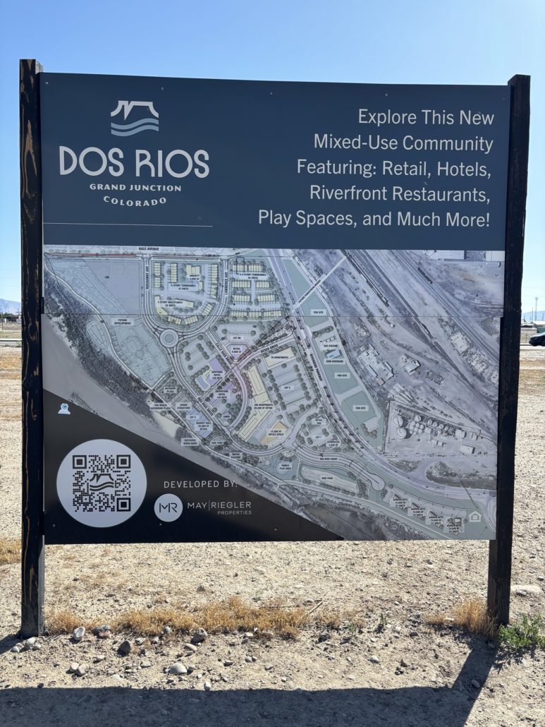 Dos Rios Grand Junction Riverfront development sign
