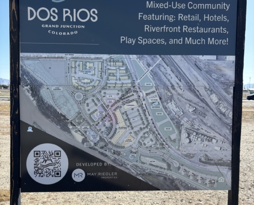 Dos Rios Grand Junction Riverfront development sign