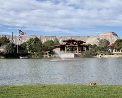 Pond and Picnic Shelter Long Family Memorial Park