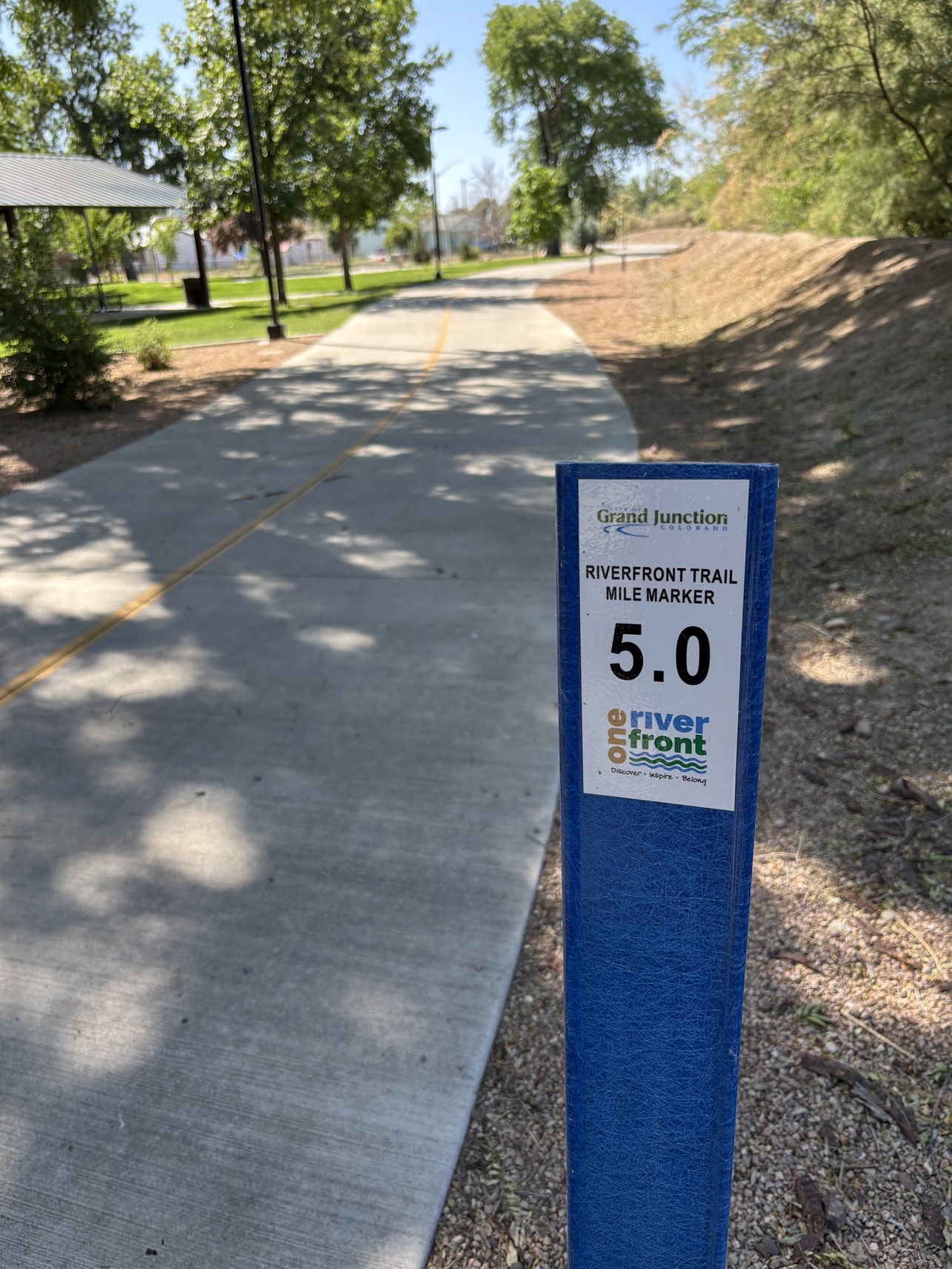 Riverside Park along the Riverfront Trial Mile Marker 5