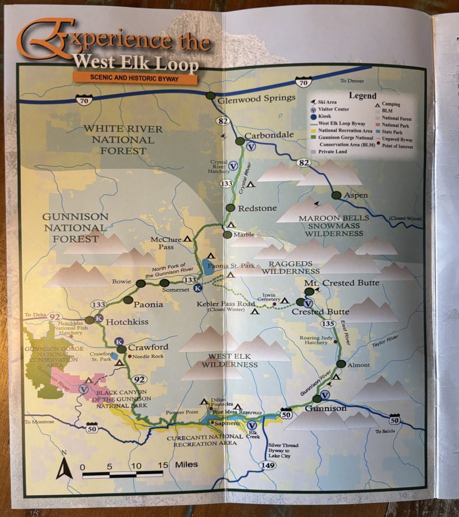 West Elk Loop Scenic and Historic Byway Map