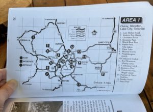 Last Dollar Road Day Trip map showing 4x4 roads