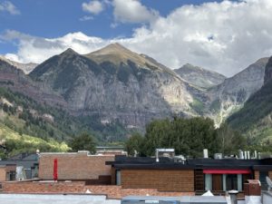 Last Dollar Saloon view of Telluride box canyon mountainside