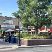 Main Street Bagels summer Main Street Bagel Shop showing outdoor dining in downtown Grand Junction