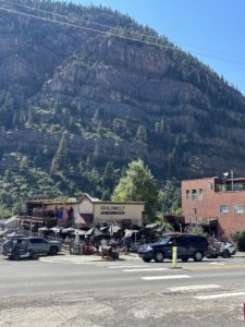Goldbelt Bar and Grill in Ouray featuring outdoor patio dining