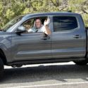 Paul Aspelin waving from his Toyota Tacoma