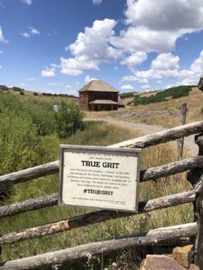 House and Ranch in the John Wayne Movie True Grit near Ridgway, shows mountains and historic wood home