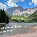 Top 30 Colorado Blogs photo of Maroon Bells mountains with lake near Aspen CO