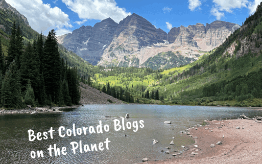 Top 30 Colorado Blogs photo of Maroon Bells mountains with lake near Aspen CO