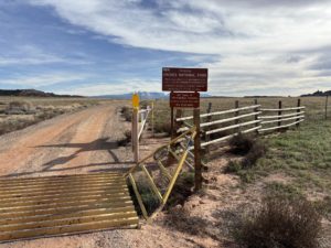 Back entrance gate into Arches National Park