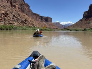 Michelle and Paul floating down the Colorado River near Moab Utah