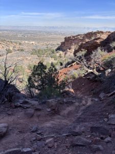 Wedding Canyon Trail and view towards Fruita