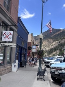 Ouray The Tavern downtown sidewalk The Tavern in Ouray CO on the main street through town