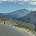 Rocky Mountain National Park on Trail Ridge road above tree line with mountains in the background