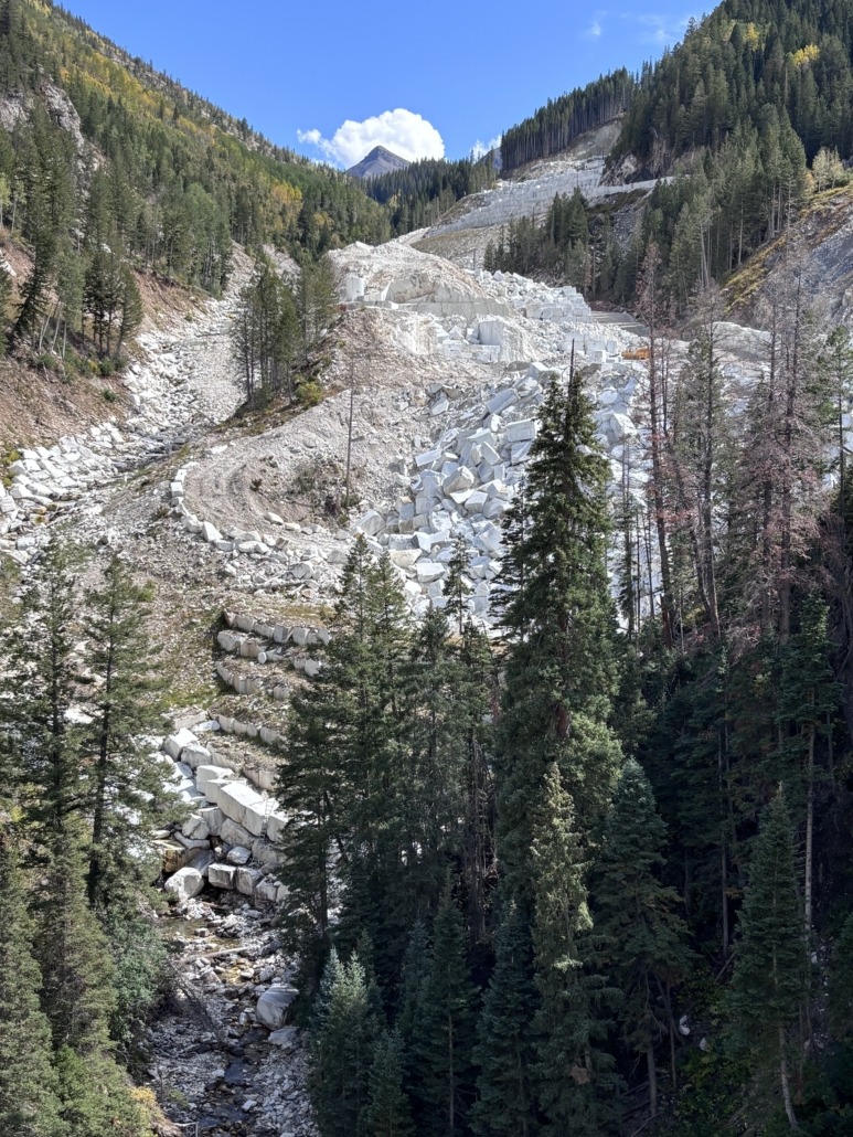 viewing the Marble quarry up the mountainside