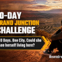 10-Day Grand Junction Challenge graphic with Megan overlooking the city of Grand Junction