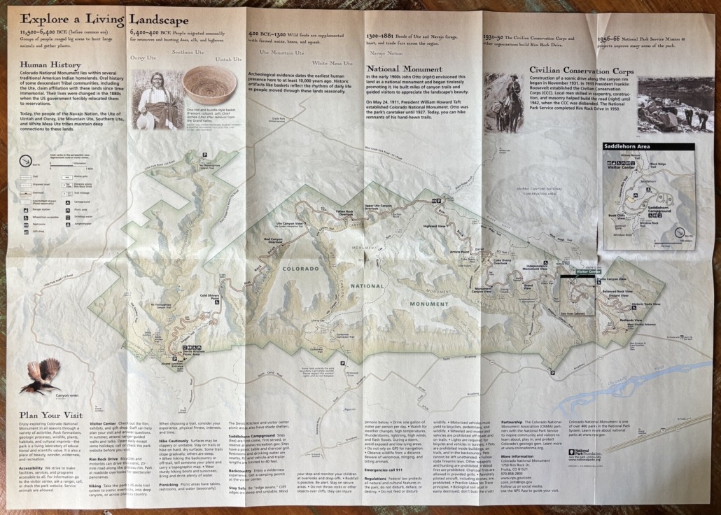 Colorado National Monument Brochure Map