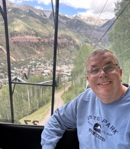Paul riding the Gondola in Telluride CO